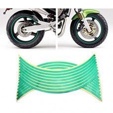 VANKER 2Pcs Green Motorcycle Car Cycling Bike Wheel Tire Reflective Sticker Decal Decor - B012ET44YW